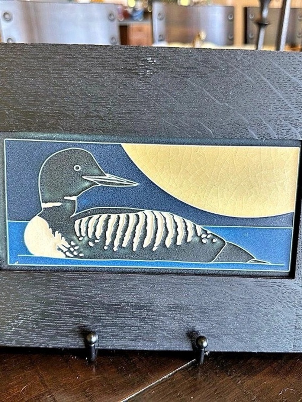 Motawi Tileworks Loon (Midnight) ) Framed Tile Wall Art Black & Blue